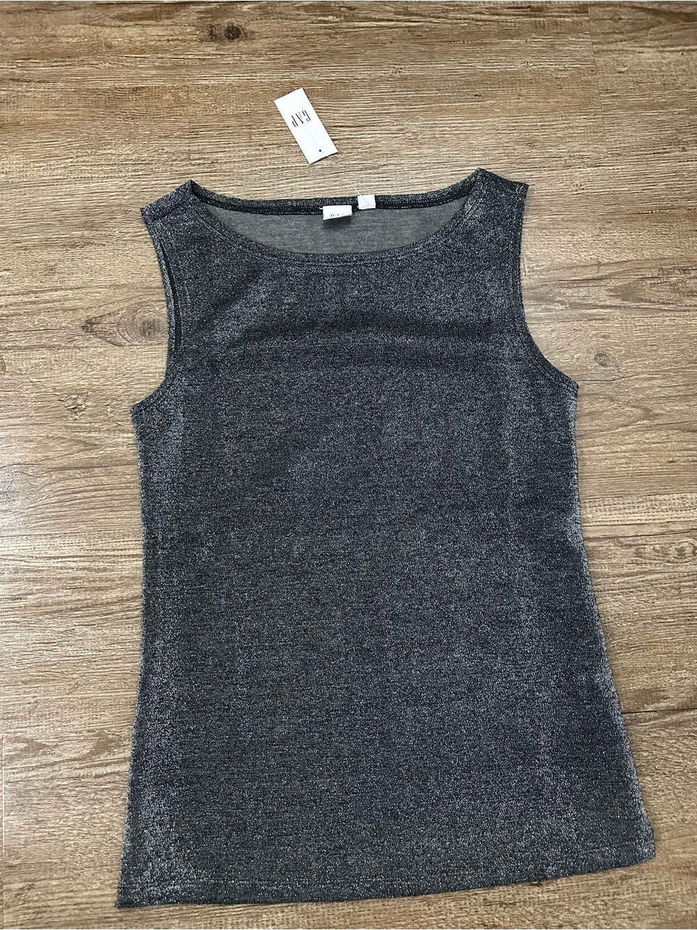 GAP Silver Shimmery Sleeveless Tank Top